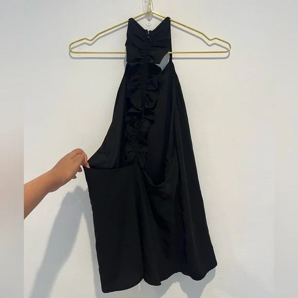 Naked Zebra Open Back Black Halter Top Size. Large - Picture 3 of 5